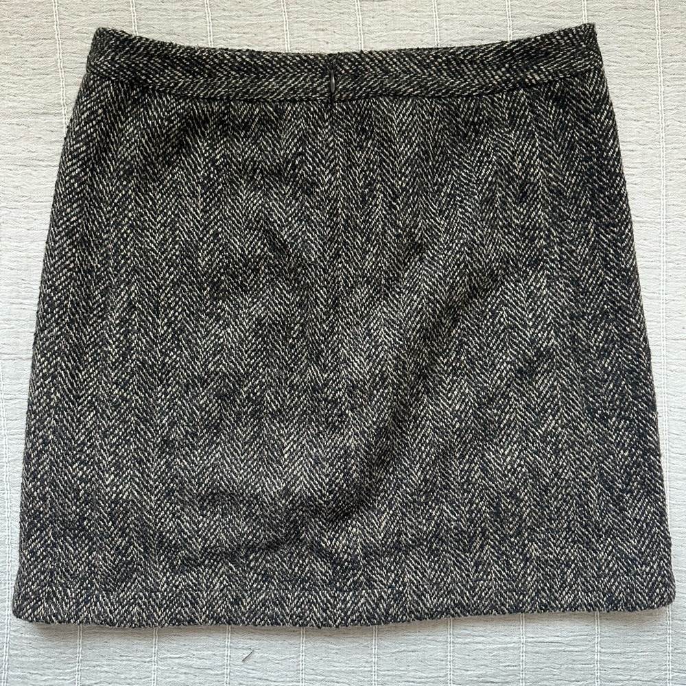 Loft Brown, Cream, Black Tweed Skirt